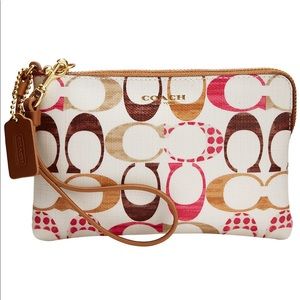 Coach Small Wristlet in Neutral Pink Multi